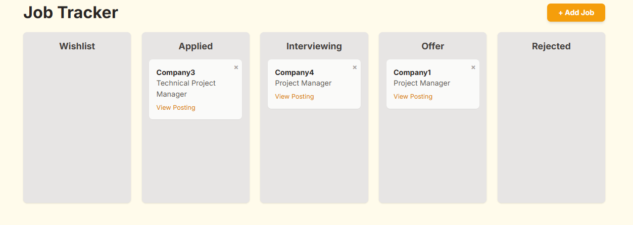 Job Application Tracker Project Screenshot